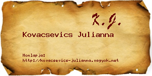 Kovacsevics Julianna névjegykártya